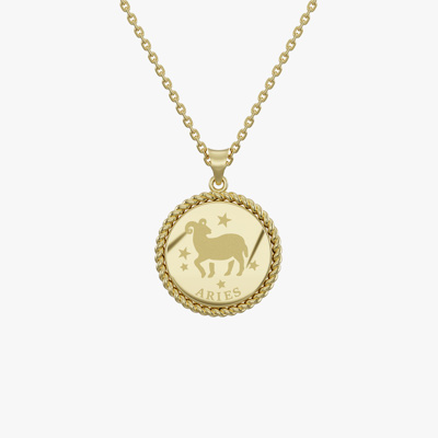 Aries Birth Month Gold Pendant